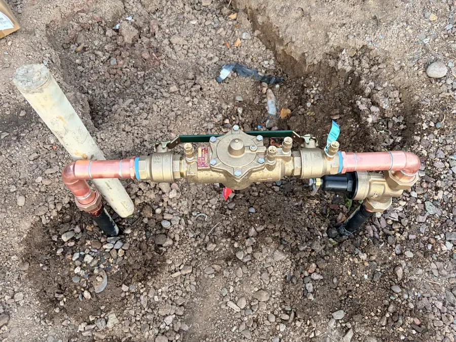 Completed backflow preventer installation