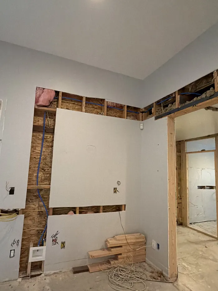 Interior plumbing rough-in during a remodel